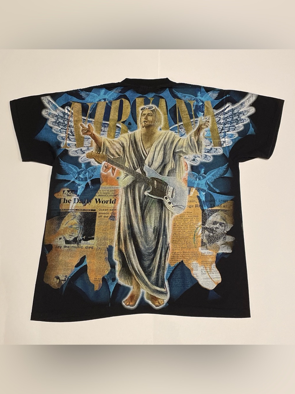 NIRVANA AOP DOUBLE SIDED KURT COBAIN T SHIRT (LARGE) - Picture 3 of 6